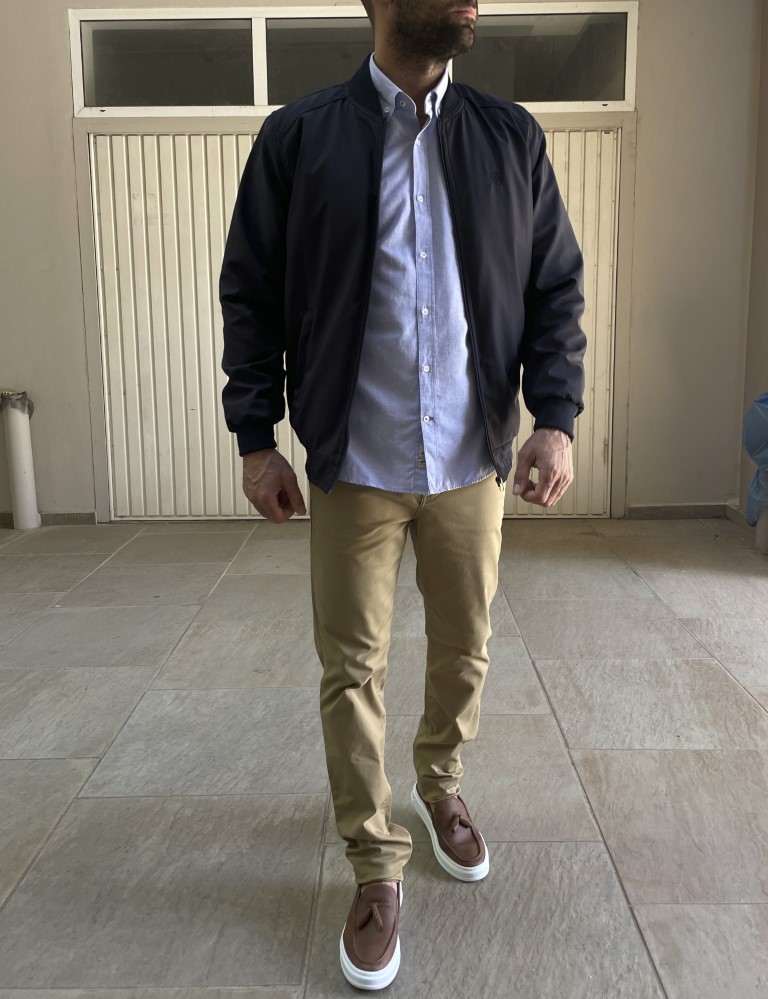 Ανδρικό μπλε μπουφάν Bomber BC24913B φωτογραφία